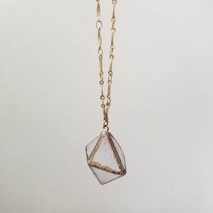 Hollister Long Gold Chain Prism Crystal Necklace